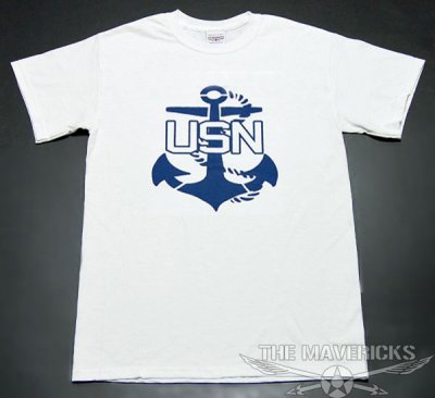 画像2: 米海軍「USN錨マーク」モデル・レディースＴシャツ・白×紺