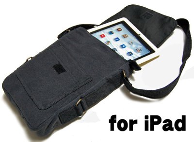 画像1: ROTHCO社製・iPad・タブレットPC用キャンバスショルダーバッグ黒