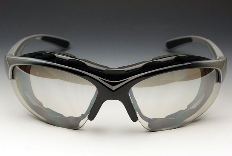 画像2: パット外し可能!シルバーブラック&ミラーのバイカーズシェイドII