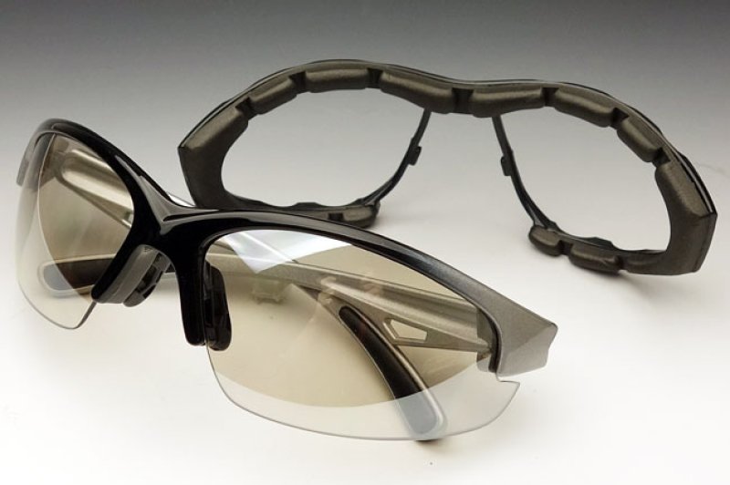 画像1: パット外し可能!シルバーブラック&ミラーのバイカーズシェイドII