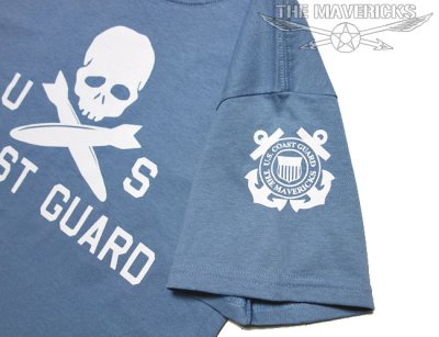 画像2: THE MAVERICKS ミリタリーTシャツ 半袖 U.S.CoastGuard アメリカ沿岸警備隊 スカル / ブルーグレー