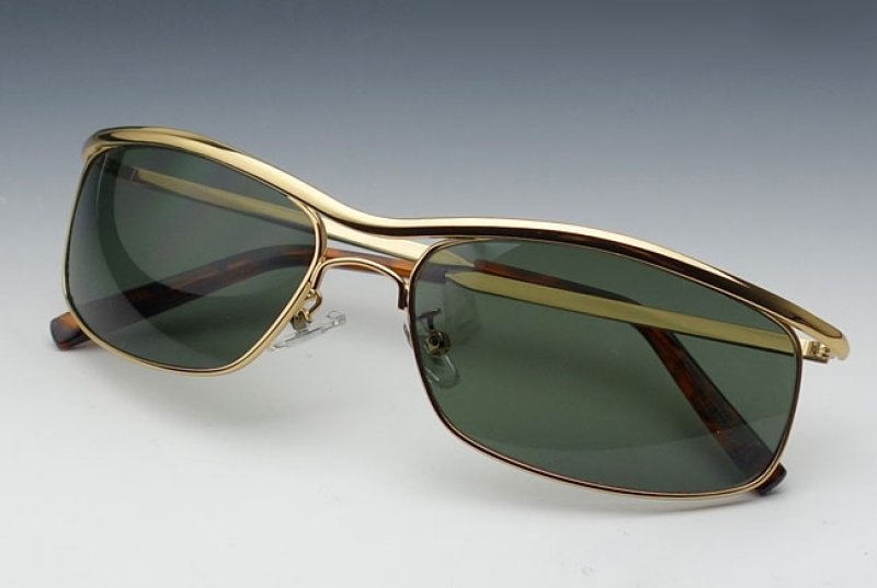 画像2: サングラス メタル イージーライダー系 オリンピアンタイプ /ゴールド×グリーン