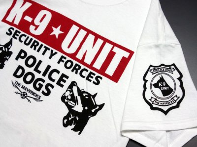 画像1: ジャンク品 Tシャツ メンズ 半袖 K9-UNIT 警察犬部隊 POLICE DOG モデル M