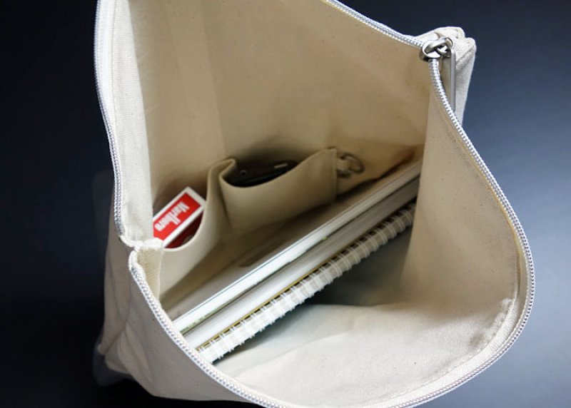 画像2: AIRFORCEプリント・キャンバス生地・クラッチバッグ/ホワイト