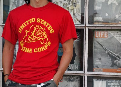 画像3: Tシャツ メンズ 半袖 ミリタリー ROTHCO US MARINE オフィシャル品 ブルドッグ/赤 レッド