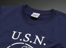 画像4: 極厚 スーパーヘビーウェイト Tシャツ 半袖 ミリタリー NAVY 米海軍 SeaBees / 紺 ネイビー (4)