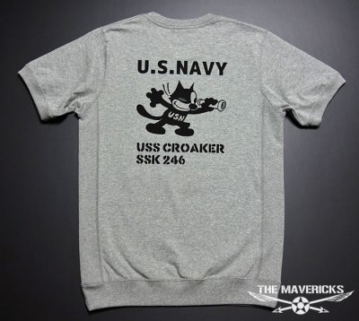 画像2: 極厚 スーパーヘビーウェイトTシャツ(サイドパネル仕様) 米海軍「CROAKER」モデル