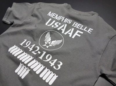 画像2: Tシャツ ミリタリー 爆弾エアフォース メンフィス ベル モデル THE MAVEVICKS ブランド/チャコールグレー