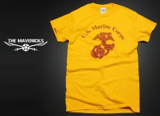 画像2: Tシャツ ミリタリー USマリン U.S.MARINE 米海兵隊 MAVERICKS ブランド / イエロー 黄 (2)
