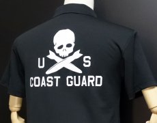 画像3: U.S.CoastGuard(アメリカ沿岸警備隊)スカル・DRYポロシャツ/ブラック (3)