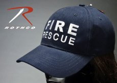 画像2: ROTHCO社製・「FIRE RESCUE（消防士）」ロゴ・ベースボールキャップ紺 (2)