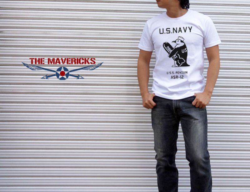 画像3: 極厚 スーパーヘビーウェイト生地 ミリタリーTシャツ 米海軍ペンギン USS.PENGUIN / 白 ホワイト