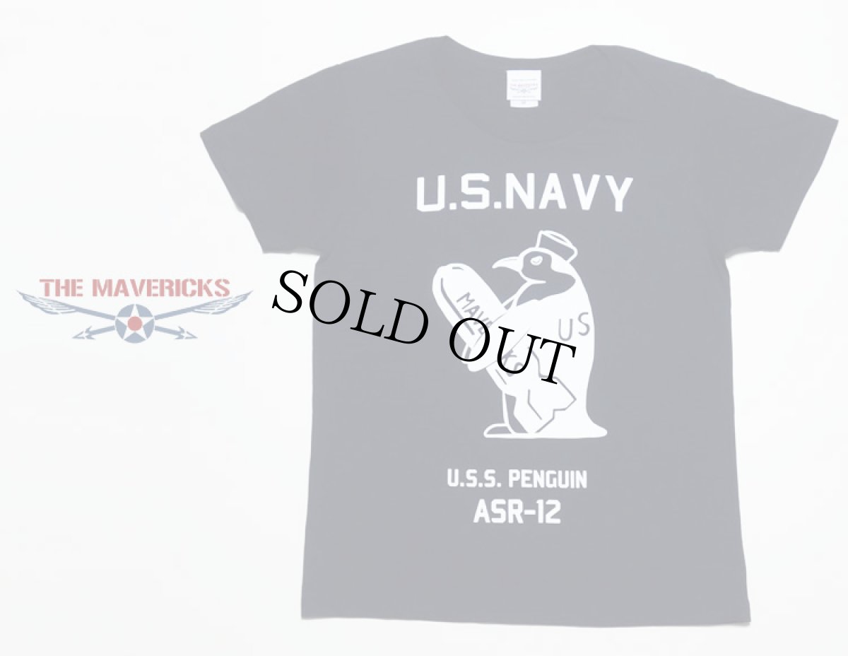 画像1: レディースＴシャツ・米海軍ペンギン「USS.PENGUIN」モデル/ネイビー (1)