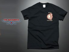 画像2: ミリタリー Tシャツ メンズ 半袖 AVG第三戦隊 THE MAVERICKS ブランド / ブラック 黒 (2)