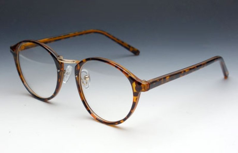 画像1: 送料無料！ビンテージな雰囲気！べっ甲柄ボストン型2・伊達メガネ