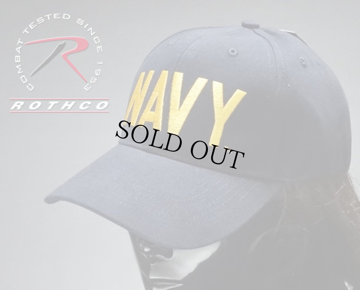 画像1: ミリタリーキャップ 帽子 メンズ NAVY ロゴ ビンテージ仕様 ROTHCO ロスコ ブランド 米海軍 公認 /ネイビー 紺 イエロー (1)