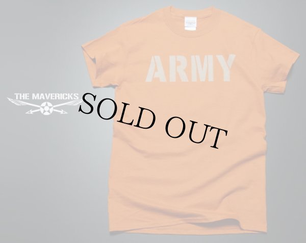 ビンテージ系ミリタリーTシャツ ARMY 米陸軍 フライングレディー オレンジ