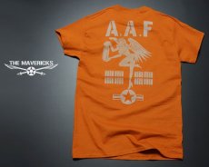 画像3: ミリタリーTシャツ メンズ 半袖 ARMY AAF米陸軍 フライングレディー/オレンジ (3)