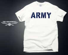 画像2: ミリタリーTシャツ メンズ 半袖 ARMY AAF米陸軍 フライングレディー/白 ホワイト (2)