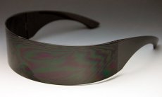 画像1: サングラス メンズ シールド型 サイバーパンク 未来系 ロボコップ 黒 ブラック (1)