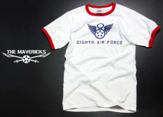 画像2: トリム リンガー Tシャツ 半袖 ミリタリー 第8空軍 シャングリラ モデル 白 赤 (2)