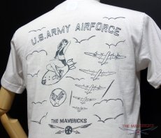 画像3: 極厚 スーパーヘビーウェイト Tシャツ ARMY AIRFORCE エアフォース 手書き  / 白 ホワイト (3)