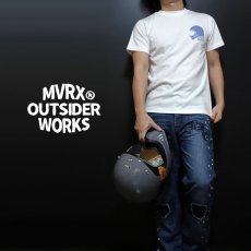 画像2: MVRX 半袖 Ｔシャツ  GOGGLE モデル / 白 ホワイト バイク ゴーグル プリント (2)