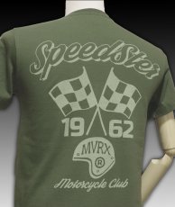 画像8: MVRX 半袖 Ｔシャツ SpeedSter モデル / アーミーグリーン バイクプリント (8)
