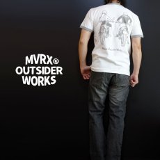 画像2: MVRX 半袖 リンガーＴシャツ DRIVE SAFE モデル / 白 グレー バイク プリント (2)