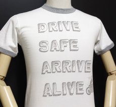 画像8: MVRX 半袖 リンガーＴシャツ DRIVE SAFE モデル / 白 グレー バイク プリント (8)