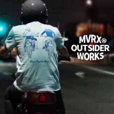 画像3: MVRX 半袖 Ｔシャツ DRIVE SAFE モデル / 水色 ライトブルー バイク プリント (3)