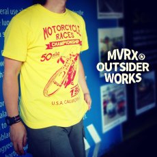 画像8: MVRX 半袖 Ｔシャツ MOTORCYCLE RACE モデル / 黄 イエロー バイク プリント (8)