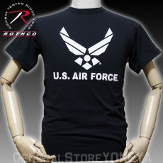 画像1: ミリタリー Tシャツ U.S.AIRFORCE エアフォース オフィシャル ROTHCO ロスコ 社 新品 ブラック 黒 (1)