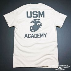 画像5: THE MAVERICKS ミリタリー Tシャツ USMA マリンアカデミー モデル / 生成り ナチュラル (5)