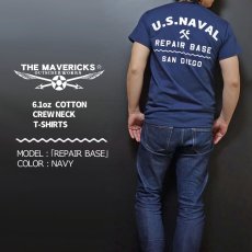 画像3: ジャンク品 THE MAVERICKS ミリタリー Tシャツ 米海軍 REPAIR BASE モデル  XL (3)