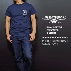 画像2: THE MAVERICKS ミリタリー Tシャツ 米海軍 REPAIR BASE モデル / ネイビー NAVY (2)