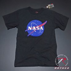 画像1: NASA Tシャツ メンズ 半袖 ミリタリー ROTHCO アメリカ航空宇宙局 ブラック 黒 (1)