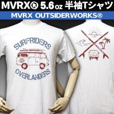 画像1: MVRX 半袖 Ｔシャツ SURFRIDERS モデル サーフィン ワゴン プリント 白 (1)