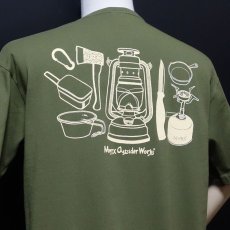 画像7: MVRX ポケット付き ビッグシルエット Tシャツ CAMP GEAR モデル キャンプ Tシャツ オリーブ (7)