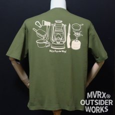 画像3: MVRX ポケット付き ビッグシルエット Tシャツ CAMP GEAR モデル キャンプ Tシャツ オリーブ (3)