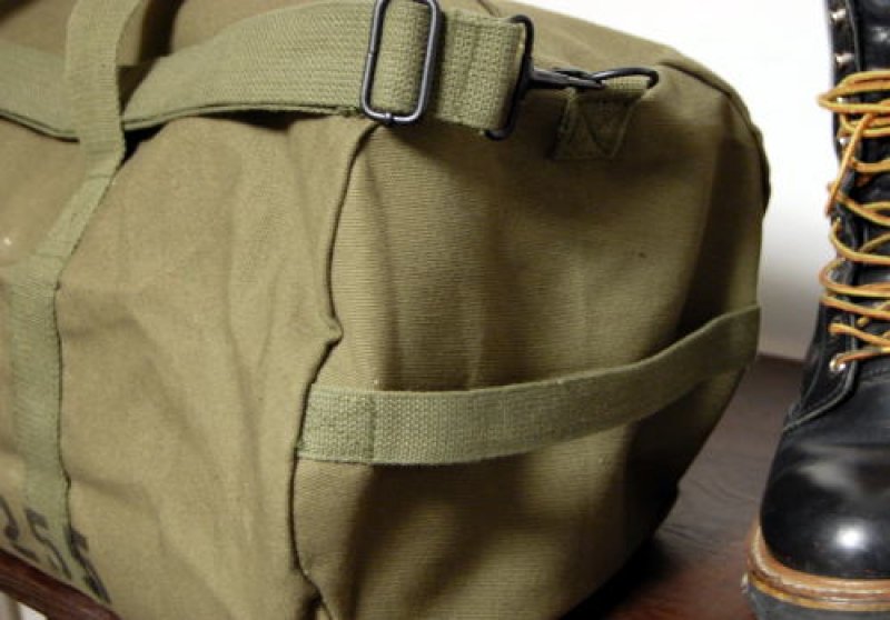 USMC ステンシル コットンキャンバス ショルダーボストンバッグ