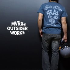 画像3: MVRX 半袖 ヘンリーネックＴシャツ SpeedSter モデル / デニムブルー バイク 車 プリント (3)