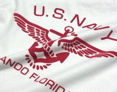 画像5: ミリタリー 半袖 Tシャツ US NAVY 米海軍 錨マーク MAVERICKS / ホワイト ボルドー (5)