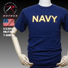 画像1: アウトレット品 ミリタリー Tシャツ U.S.NAVY ネイビー オフィシャル ROTHCO ロスコ 新品 紺 XL (1)