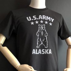 画像3: 極厚 スーパーヘビーウェイト ミリタリー Tシャツ 米陸軍アラスカ US.ARMY スミ黒 ブラック (3)
