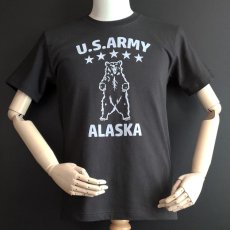画像5: 極厚 スーパーヘビーウェイト ミリタリー Tシャツ 米陸軍アラスカ US.ARMY スミ黒 ブラック (5)