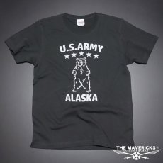 画像2: 極厚 スーパーヘビーウェイト ミリタリー Tシャツ 米陸軍アラスカ US.ARMY スミ黒 ブラック (2)