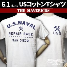 画像1: THE MAVERICKS ミリタリー Tシャツ 米海軍 REPAIR BASE モデル / ホワイト 白 (1)