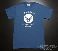 画像2: Tシャツ ロゴT US airforce メンズ ミリタリー USAF エアフォース MAVERICKS ブランド / 青 ブルー (2)