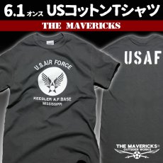 画像1: USAFエアフォース・「THE MAVERICKS」ミリタリーＴシャツ・グレー (1)